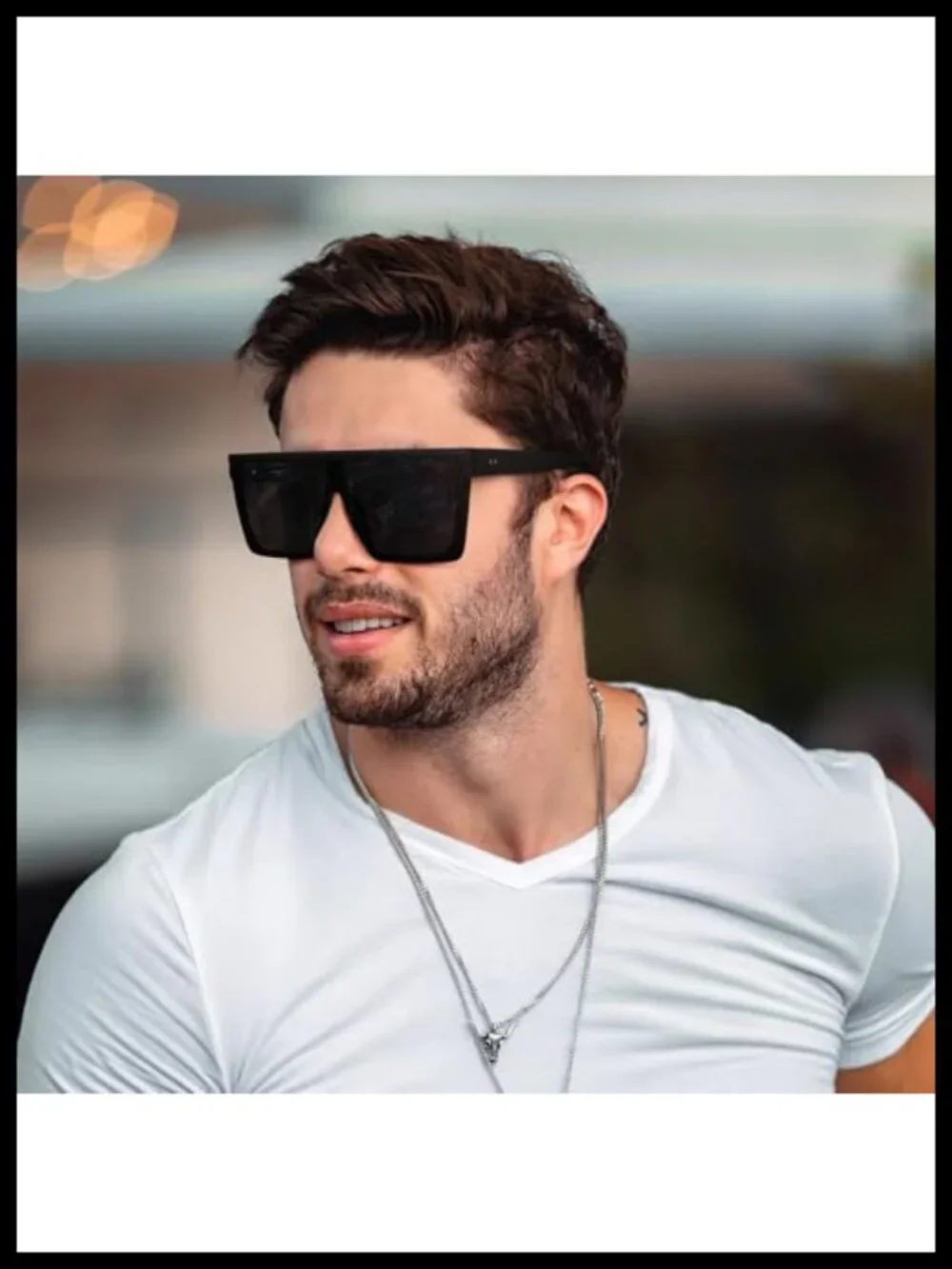 Oversized Square Sunglasses UV400 Protection